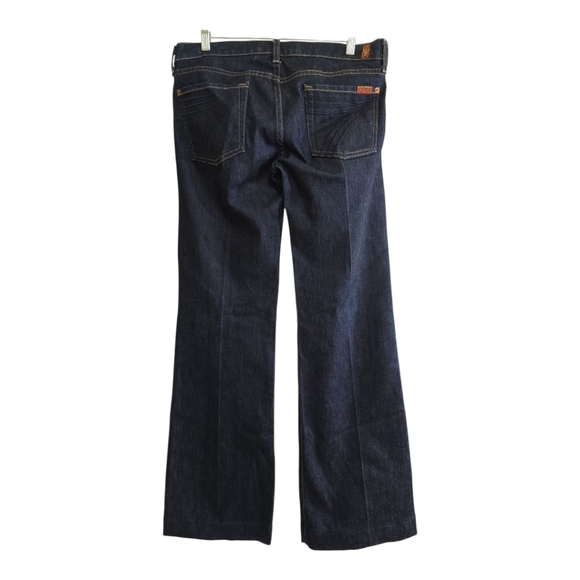 Seven For All Mankind Dojo Jeans Dark Wash Wide Leg Denim Size 30 Low/Mid Rise - Picture 5 of 8